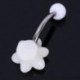 Fehér virág Piercing köldök gyűrű testékszer