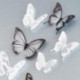 18db fekete fehér vagy színes 3D pillangó fali matrica dekor