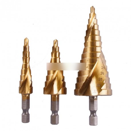 3db Spirál hornyos Cone fúró Bit 12mm 20mm 32mm