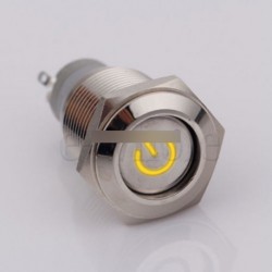 16mm Nyomógombos kapcsoló Megszakító narancs