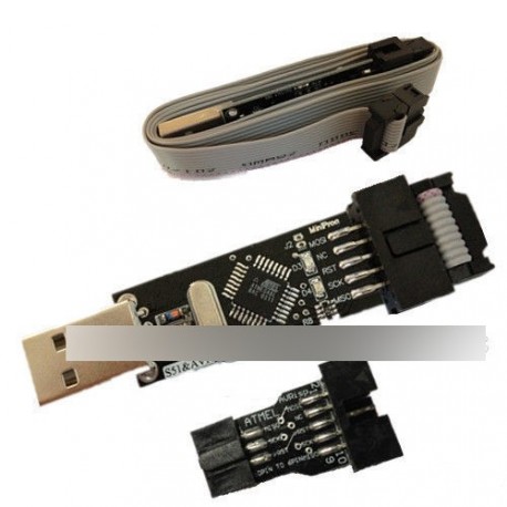 USBASP USBISP AVR programozó USB + 10 Pin adapter