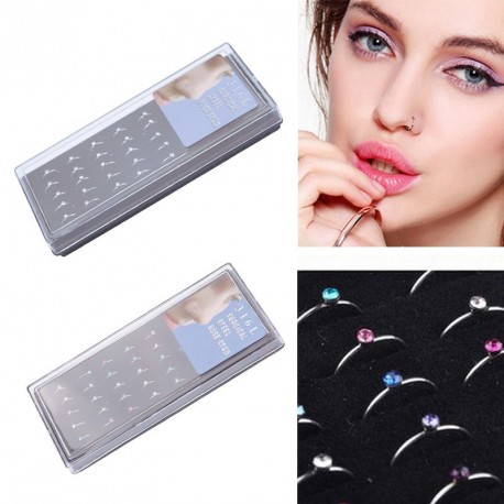 40db Crystal Silver orrkarika acél testékszer
