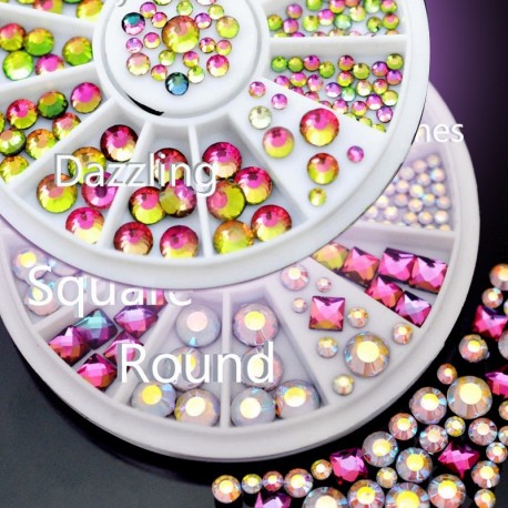 Vegyes strasszos - drágakő alakú körömdísz körömhöz - műkörömhöz