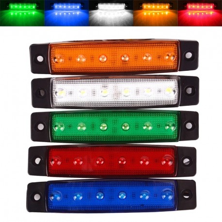 1 x 12V 6 LED BUS  indikátor fény lámpa 1db