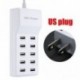 Amerikai dugó - 10 USB port gyors töltő adapter fal töltő HUB az IPhone Samsung Tablet