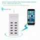 EU csatlakozó - 10 USB port gyors töltő adapter fal töltő HUB az IPhone Samsung Tablet