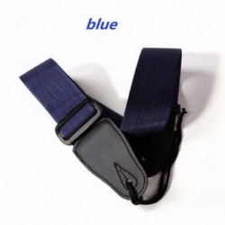kék - Kényelmes, színes nylon öv bőr végződik akusztikus elektromos gitár szíj