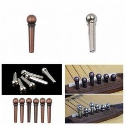6db Sárga / Bronz akusztikus gitárhíd pins Cone Metal String Pegs