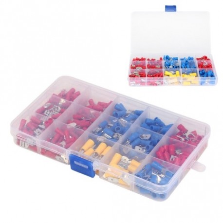280db Assorted Crimp Spade Terminal szigetelt elektromos vezeték csatlakozó készlet
