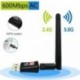 600M Dual Band 2.4 / 5GHz 433Mbps Vezeték nélküli USB Wifi Adapter 2DBI Antenna 11AC