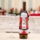 C - Karácsonyi Borosüveg Apréttömb borítás Xmas Santa vacsora Party Table Decoration