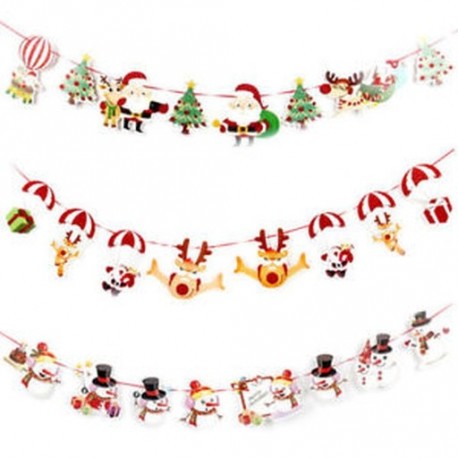 Karácsonyi dekoráció díszítő Mikulás Hóember Elk Sock Banner Decor kellékek