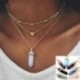 Lila - Divat Női Choker nyilatkozat Charm függő lánc nyakörv nyaklánc ékszer ajándék