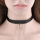 Vintage Retro Punk Fekete bőrbőr Choker Chunky Nyakörv nyaklánc medál