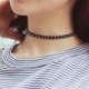 2 * - Vintage Retro Punk Fekete bőrbőr Choker Chunky Nyakörv nyaklánc medál