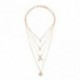 Ezüst - Női Multilayer Choker Horn Hosszú holdfüggő Hold Pendant Necklace Chain Új