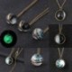 Telihold - Glow In Dark Teljes Félhold Félhold üveggolyó Charm Pendant Luminous Necklace