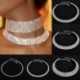 Női divat strassz Crystal Choker nyakörv nyaklánc party esküvő ékszer