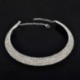 5 soros kristály - Női divat strassz Crystal Choker nyakörv nyaklánc party esküvő ékszer