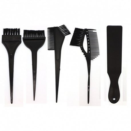 5db nagy fekete hajszínfesték fésű ecset készlet szett