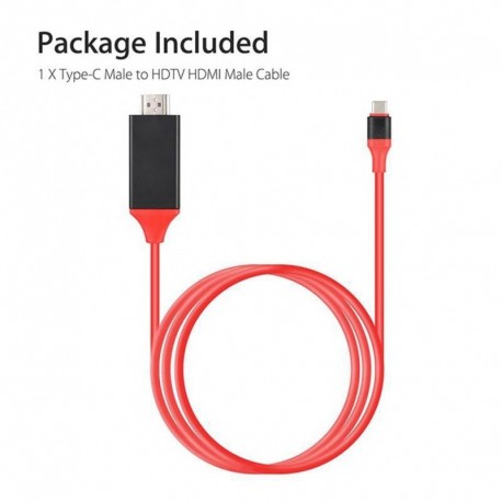 1x 2M USB C HDMI-kábel C-HDMI típushoz MacBook Samsung Galaxy S9 / S8 / Note 9 Huawei P20 Pro