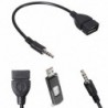 1x Audio AUX-csatlakozó 3,5 mm férfi és USB 2.0 típusú A típusú női OTG átalakító adapter kábel