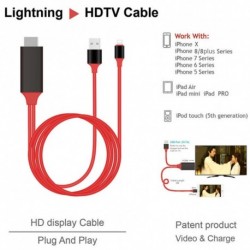 HDMI 2M kábel Apple iPhone XS XS MAX XR X 8 8 plus 7 7 Plus 6 6s 5 5s 5S A világító kábel adapter HDTV TV 8 Pin HD1080P