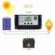 1x 12V / 24V LCD 30A napelemes töltővezérlő PWM Dual USB töltésszabályozó panel Ezüst
