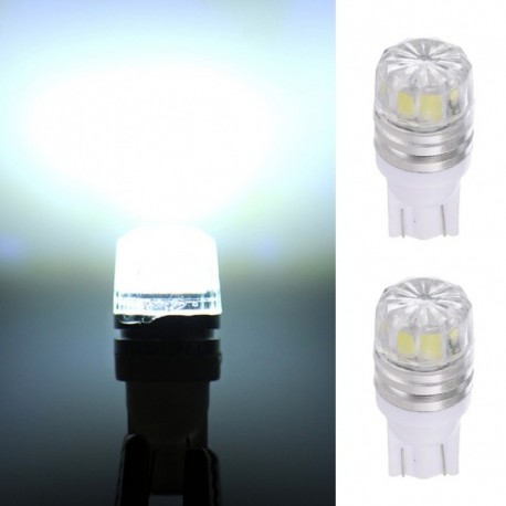 2db T10 5050 5SMD LED Autó jármű oldalsó hátsó lámpa izzó fehér