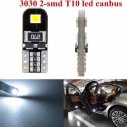 1db T10 LED 194 W5W 2 LED CANBUS 3030 SMD hiba Autó oldal fény