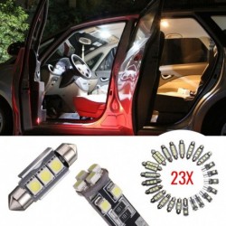 23db LED autó belső világító készlet Dome Auto tükör rendszámtábla lámpa izzó Fehér