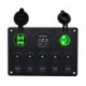 5 Gang kapcsoló vezérlőpult 2 USB és Voltmeter LED szinkron 12V / 24V Autó hajó