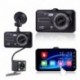 4Inch 1080P Autó DVR Dual Lens Touch Ccreen Dash Cam videokamera felvevő éjjellátó