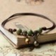 Retro Bell Charm Női boka karkötő kerámia gyöngyök szövés kötél láb lánc nyaklánc