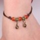 Retro Bell Charm Női boka karkötő kerámia gyöngyök szövés kötél láb lánc nyaklánc