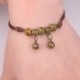 Retro Bell Charm Női boka karkötő kerámia gyöngyök szövés kötél láb lánc nyaklánc