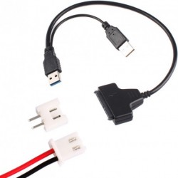 USB 3.0 - 7 + 15P SATA 3.0 III HDD SSD adapter kábel 12V DC csatlakozó 3,5 " SSD + 50db csatlakozó