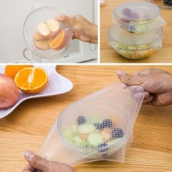 4db Pack élelmiszer DIY szilikon pakolások konyha pecsét borító Stretch és frissen tartása eszközök