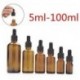 * 2 5ml. Amber Glass Liquid Reagent Pipettázza az üveg szemcseppentő aromaterápiát 5ml-100ml
