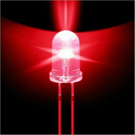 200db 5 mm-es kerek piros víz tiszta fény LED dióda szett