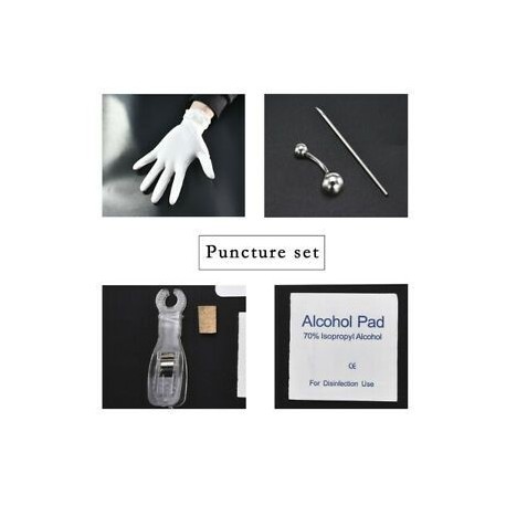 * 5 Navel Ring Kit. Pro Eldobható Piercing Kit steril tű fül orr mellbimbó nyelv test gyűrű eszköz