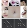 Ezüst Eldobható Piercing Kit steril tűcsomó nyelv testgyűrű szerszámkészlet