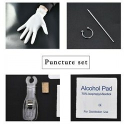 * 4 Septum Piercing Kit. 1 Állítsa be az eldobható Piercing Kit Ezüst steril tűcsomó nyelvű testgyűrűt