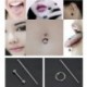 * 4 Septum Piercing Kit. 1 Állítsa be az eldobható Piercing Kit Ezüst steril tűcsomó nyelvű testgyűrűt