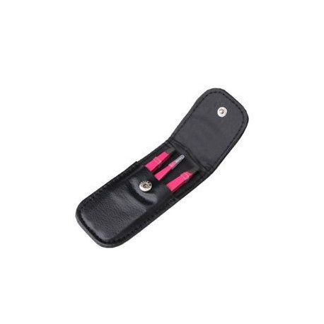 Rózsaszín. 3PCS Pro szemöldök csipesz haj szépség ferde rozsdamentes acél csipesz készlet