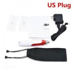 US Plug. Elektromos öregedés elleni Derma Pen Stamp Auto Micro tűgörgő 2 patronnal