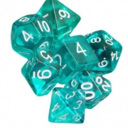 7Pcs vegyes polyhedral Cloud Drop áttetsző réce RPG DnD kockazsákkal