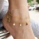 Boho tengeri csillag türkiz gyöngyök tengeri teknős anklet strand szandál boka karkötő JP