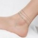 Boho tengeri csillag türkiz gyöngyök tengeri teknős anklet strand szandál boka karkötő JP