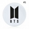 58mm kerek Fehér BTS logós kitűző - 37. verzió - KPOP - Bangtan Boys - BTS - BTS 1. verzió